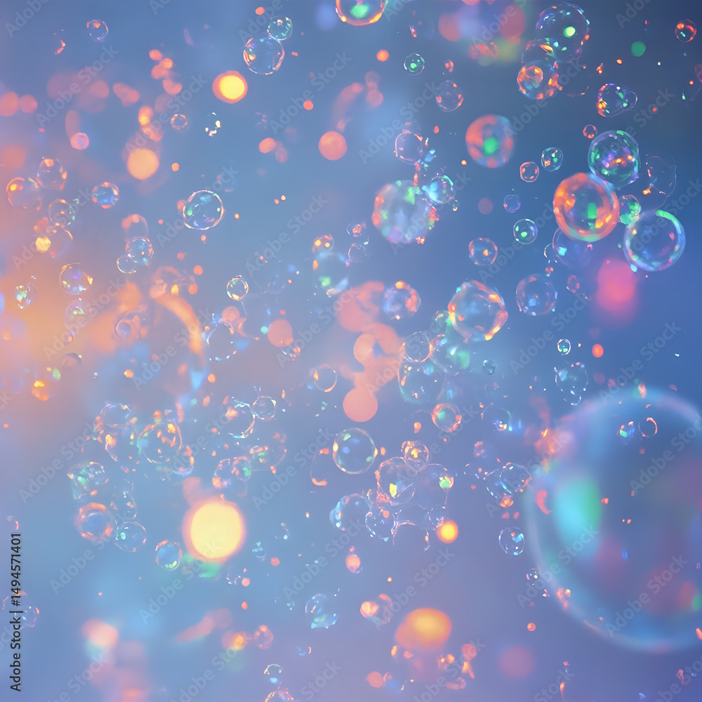 The image is a vibrant display of multicolored bubbles, each with its own unique pattern, floating in a light blue-gray water background. The image is a vibrant display of multicolored bubbles, each with its own unique pattern, floating in a light blue-gray water background.