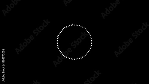 Dynamic circle audio spectrum overlay animation, music waveform visualizer motion graphic on transparent background