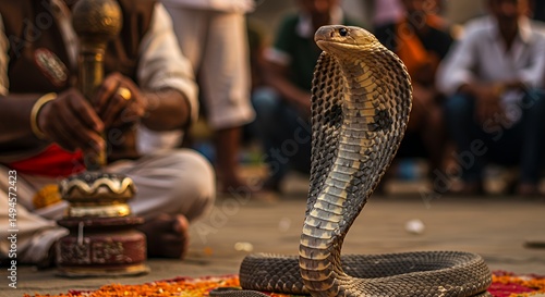 Cobra Charmer and Its Majestic Snake