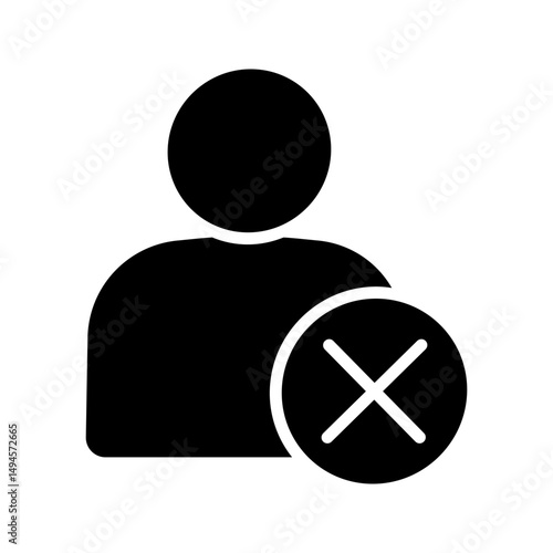 User remove icon . Remove account sign . Delete user icon vector . Cancel account icon