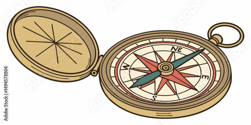 compass on a white background