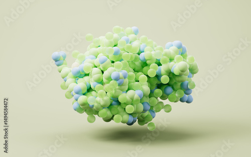 Fototapeta Naklejka Na Ścianę i Meble -  Biological organic protein structure, 3d rendering.