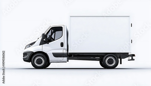 White delivery van profile