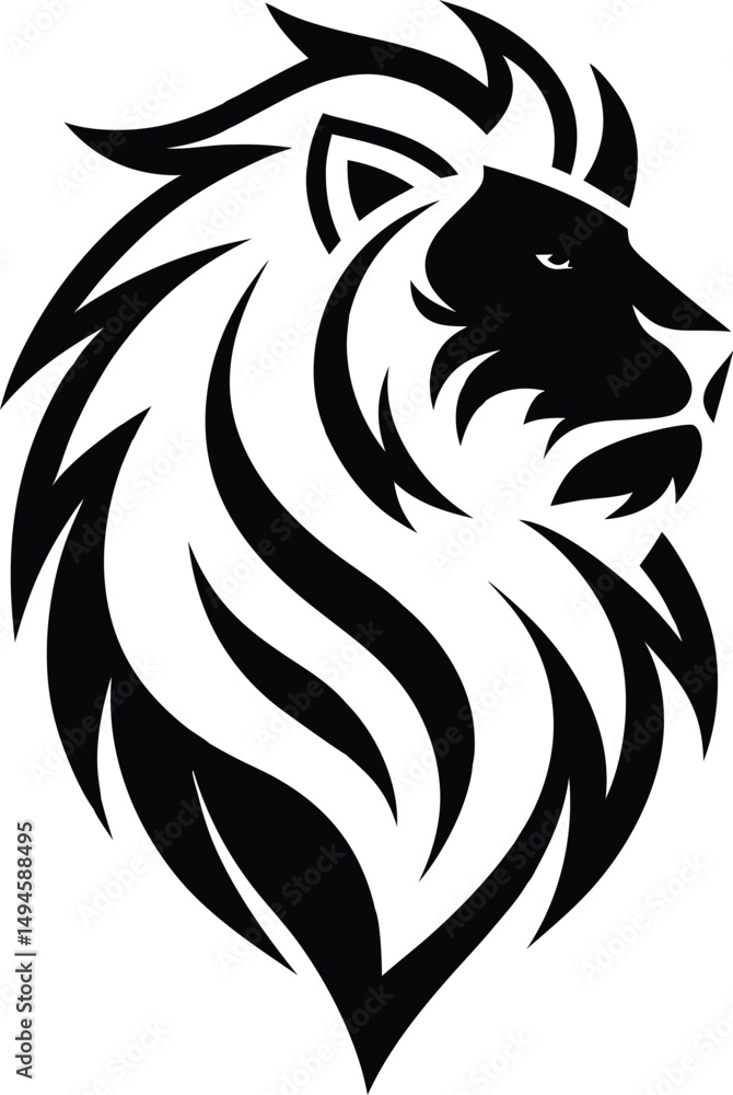 Obraz premium Lion head line art, lion head silhouette, lion clip art