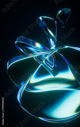 Fototapeta Naklejka Na Ścianę i Meble -  Abstract gradient glass geometry background, 3d rendering.