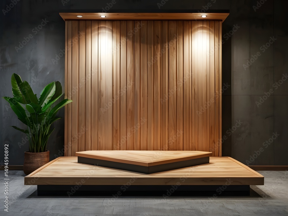 Fototapeta premium empty wooden shelf