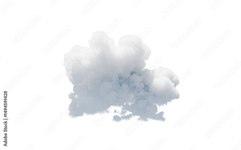 Isolated soft white cloud, 3d rendering. Isolated soft white cloud, 3d rendering.
