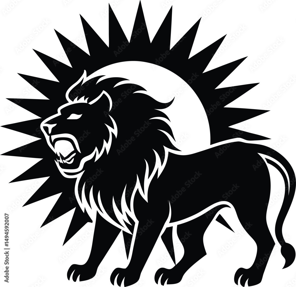Fototapeta premium Lion head line art, lion head silhouette, lion clip art