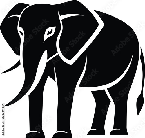 Elephant silhouette, Animal silhouette, Elephant
