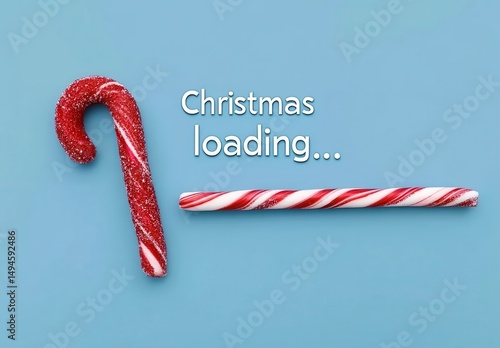 Festive Candy Canes Christmas Loading Progress Bar