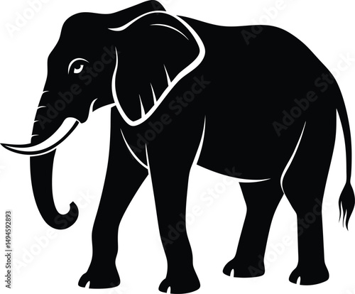 Elephant silhouette, Animal silhouette, Elephant