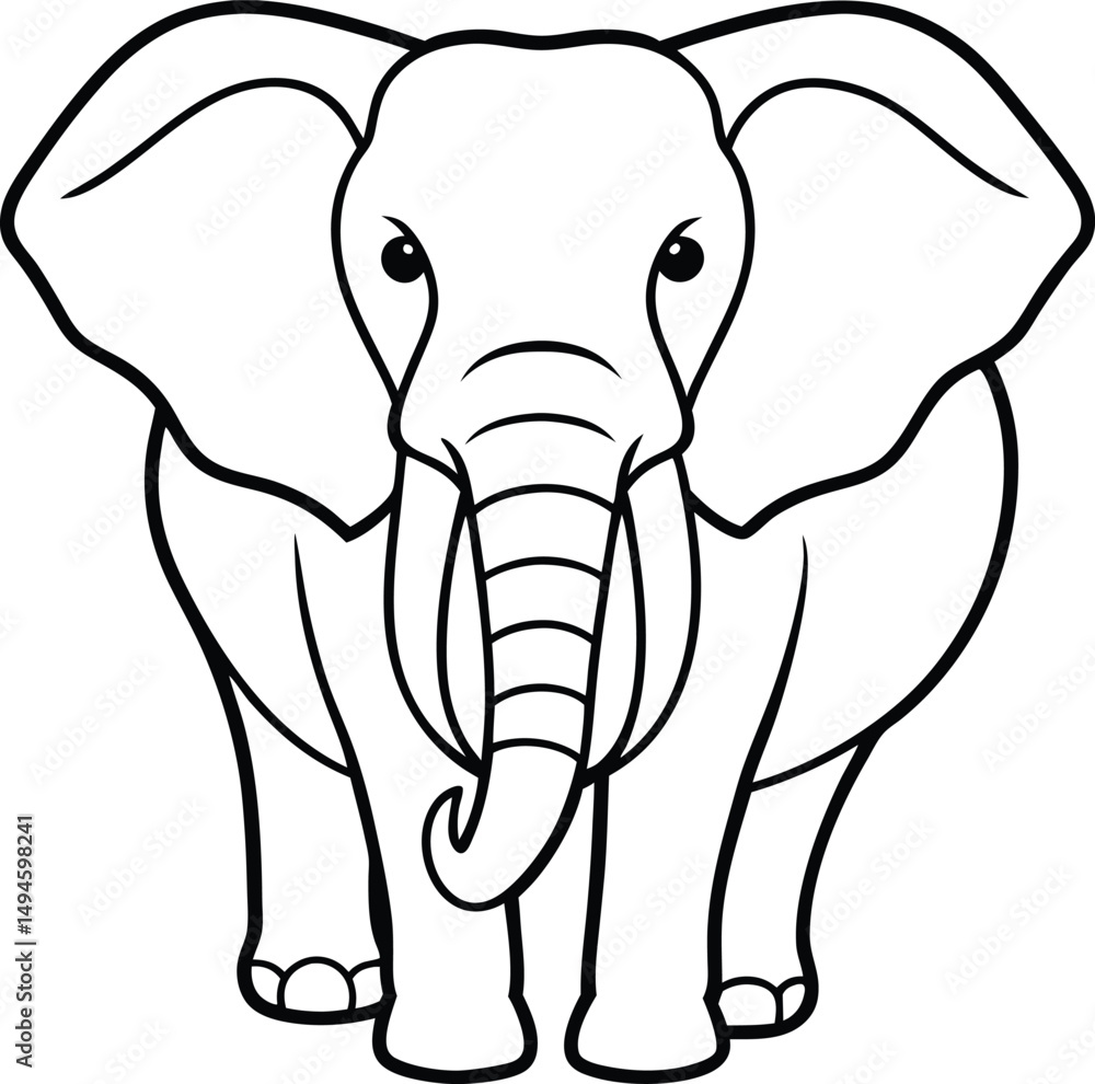 Fototapeta premium Elephant silhouette, Animal silhouette, Elephant