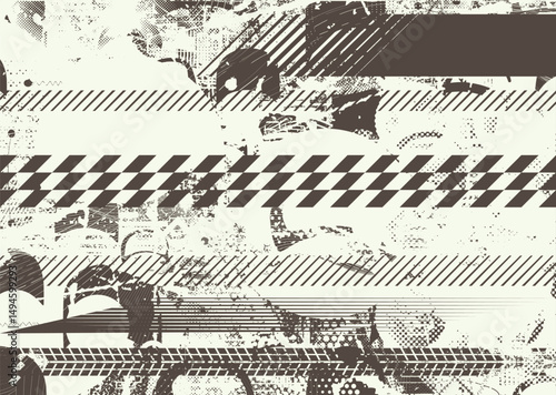 Glitch distorted geometric shape . Noise destroyed logo . Trendy defect error shapes . Glitched frame .Grunge textured . Distressed effect .Vector shapes with a halftone dots screen print texture.