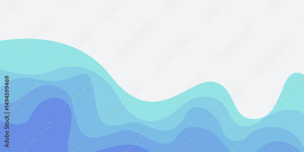 Fototapeta premium realistic color gradation paper cut wave abstract background