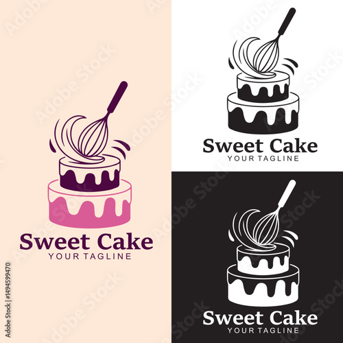 Elegant Cake Logo Design for Bakery Branding