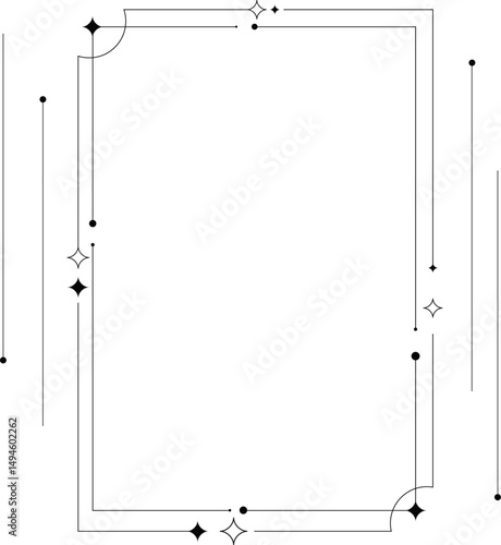 Line frame has a sparkling light symbol on the frame.