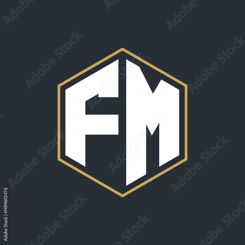 Free Download Modern Luxury Letter Monogram Logo with Polygon Frame Design
 - GFXLoad