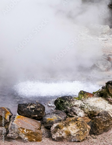 Obraz na płótnie Hot springs in Furnas on Sao Miguel Island. Azores. w salonie