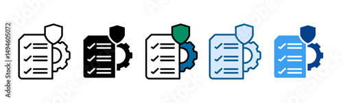 Standard Operating Procedure Icon Set Multiple Style Collection