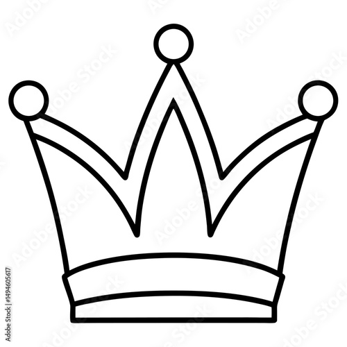 Crown line art icon on white background.