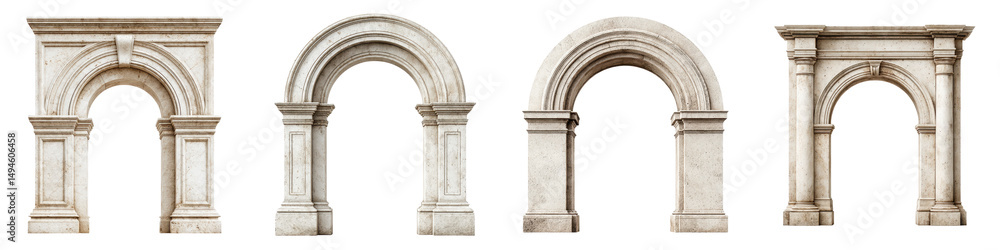 Naklejka premium Ornate stone archways and columns showcasing the grandeur and timeless elegance of classic imperial architectural design