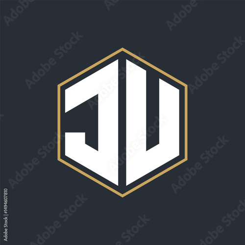 Modern Luxury Letter Monogram Logo with Polygon Frame Design
