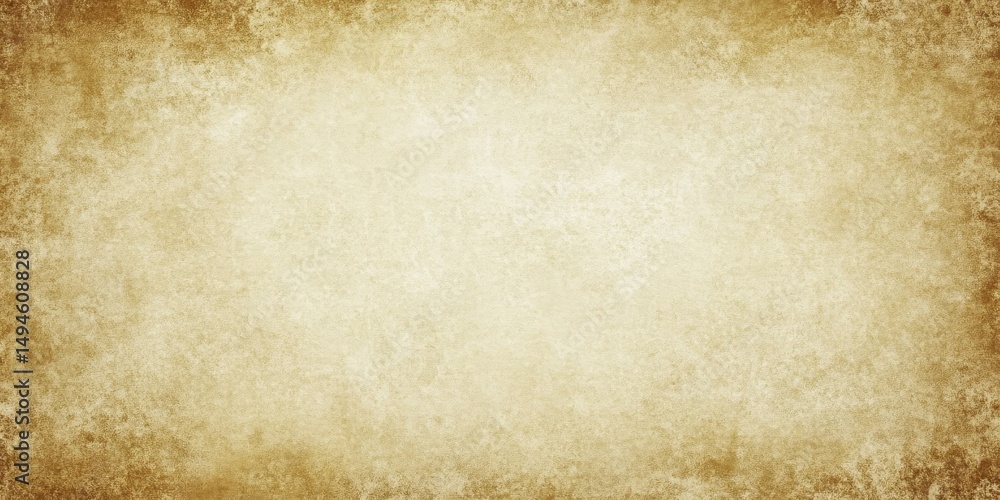 Obraz premium Aged parchment texture; light beige center, darker brown edges, mottled, vintage feel