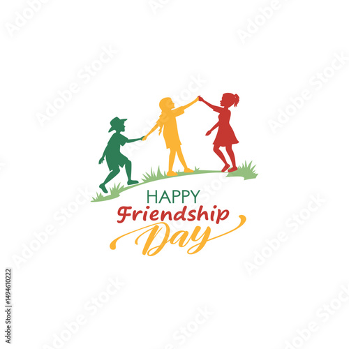 Happy best friends day vector logo on a white background 
