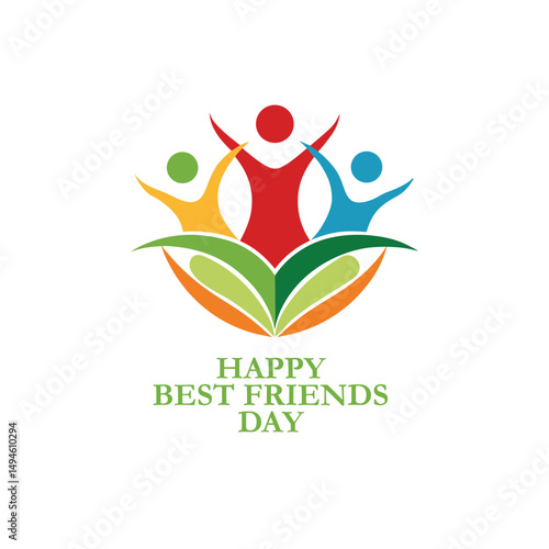 Happy best friends day vector logo on a white background 