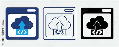 Cloud deployment icon for hosting apps online