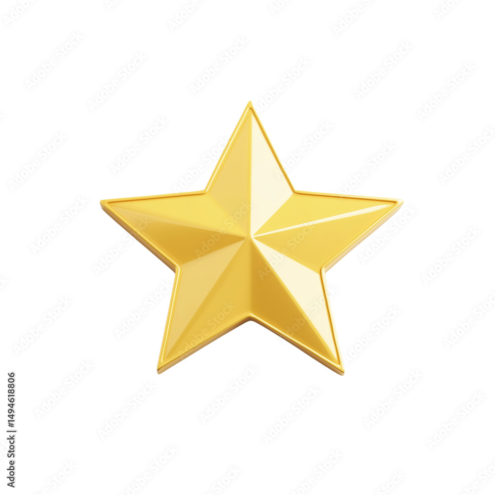 Obraz premium Rendered golden star isolated on a black background symbolizing achievement and success
