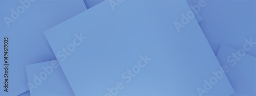 Top view of blue paper sheet background. A lot of blue papers are stacked together. 3D vector illustration.