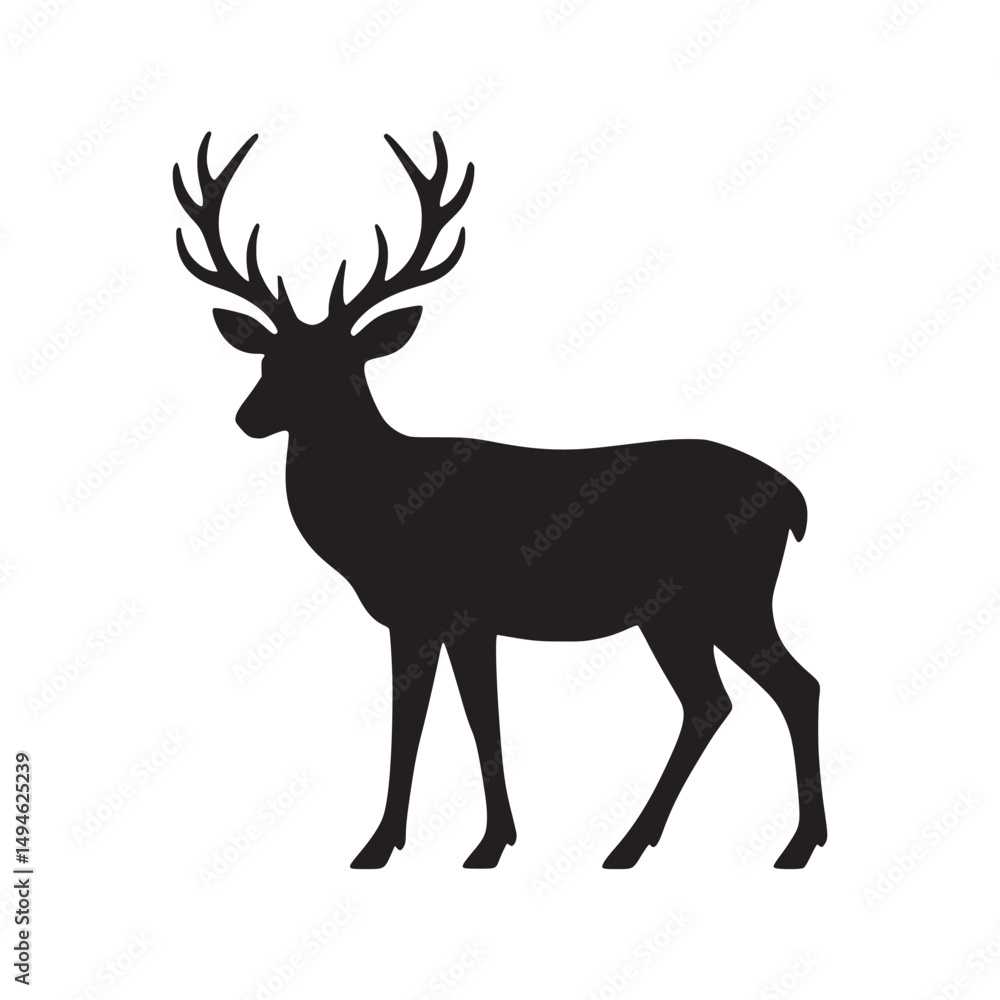 Obraz premium deer silhouette vector illustration