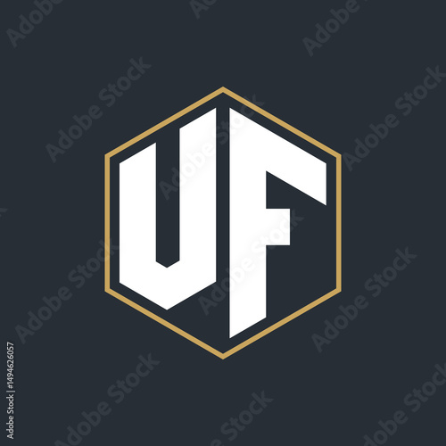 Modern Luxury Letter Monogram Logo with Polygon Frame Design
