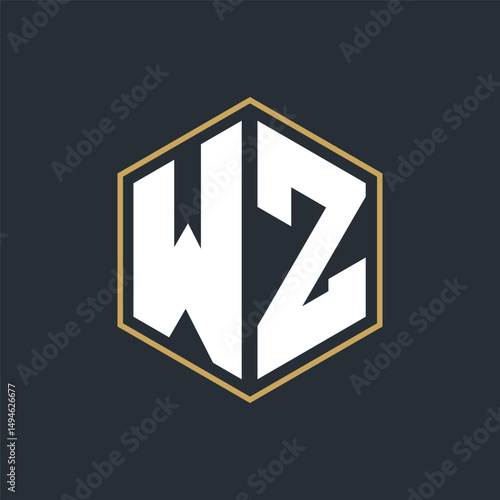 Modern Luxury Letter Monogram Logo with Polygon Frame Design
