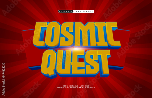 cosmic quest editable text effect with a cosmic and space text effect