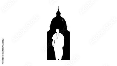 pope symbol, black isolated silhouette