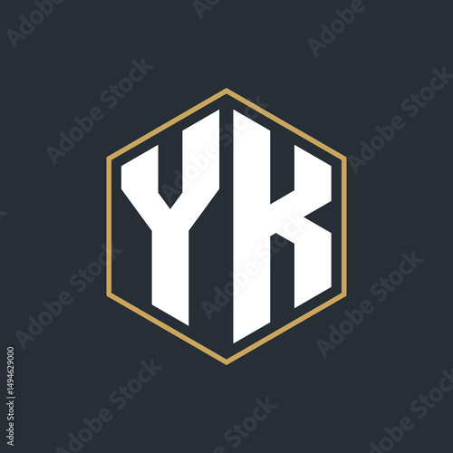 Modern Luxury Letter Monogram Logo with Polygon Frame Design
