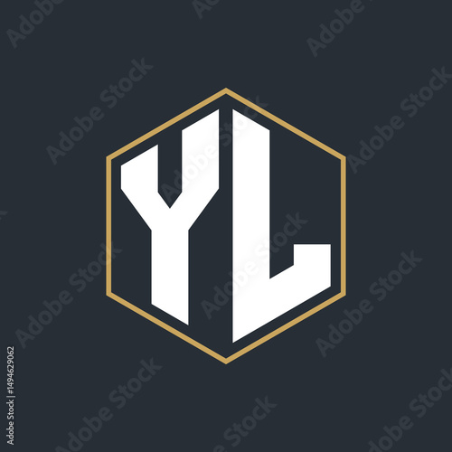 Modern Luxury Letter Monogram Logo with Polygon Frame Design
