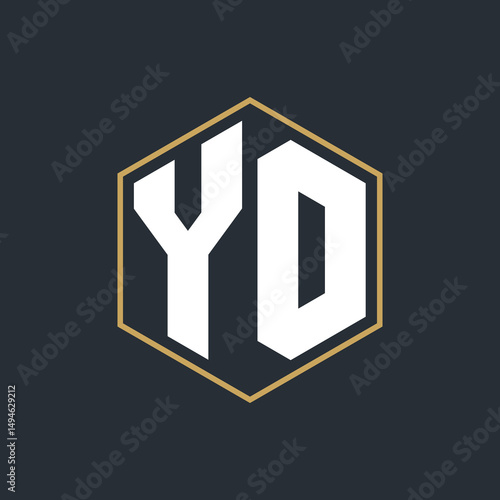 Modern Luxury Letter Monogram Logo with Polygon Frame Design
