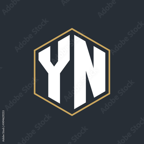 Modern Luxury Letter Monogram Logo with Polygon Frame Design
