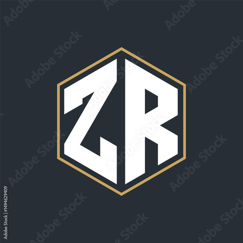 Modern Luxury Letter Monogram Logo with Polygon Frame Design
