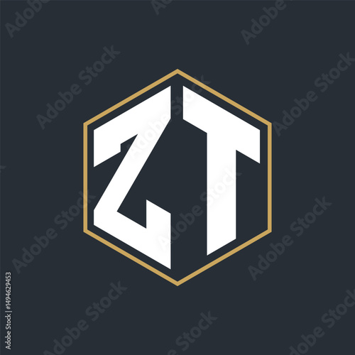 Modern Luxury Letter Monogram Logo with Polygon Frame Design
