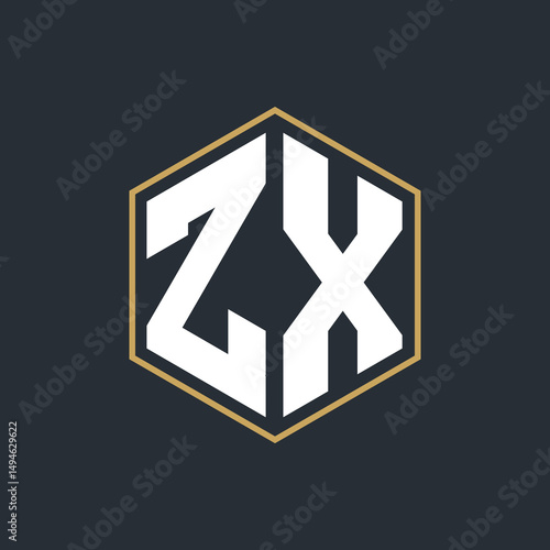 Modern Luxury Letter Monogram Logo with Polygon Frame Design
