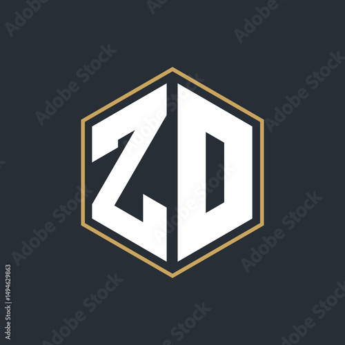 Modern Luxury Letter Monogram Logo with Polygon Frame Design
