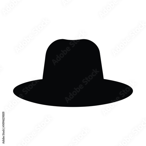 Simple Silhouette of a Classic Fedora Hat