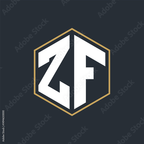 Modern Luxury Letter Monogram Logo with Polygon Frame Design
