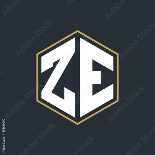 Modern Luxury Letter Monogram Logo with Polygon Frame Design
