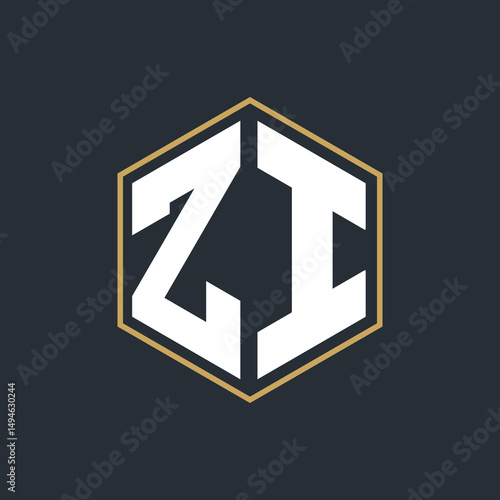 Modern Luxury Letter Monogram Logo with Polygon Frame Design
