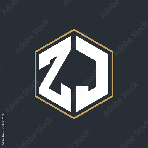 Modern Luxury Letter Monogram Logo with Polygon Frame Design
